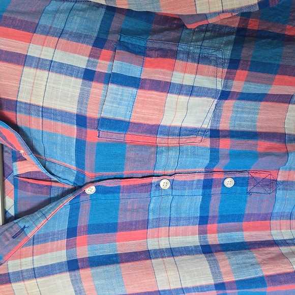 J. Crew | Blue & Pink Plaid Cotton Popover Long Sleeve Top Size Small - Picture 5 of 9